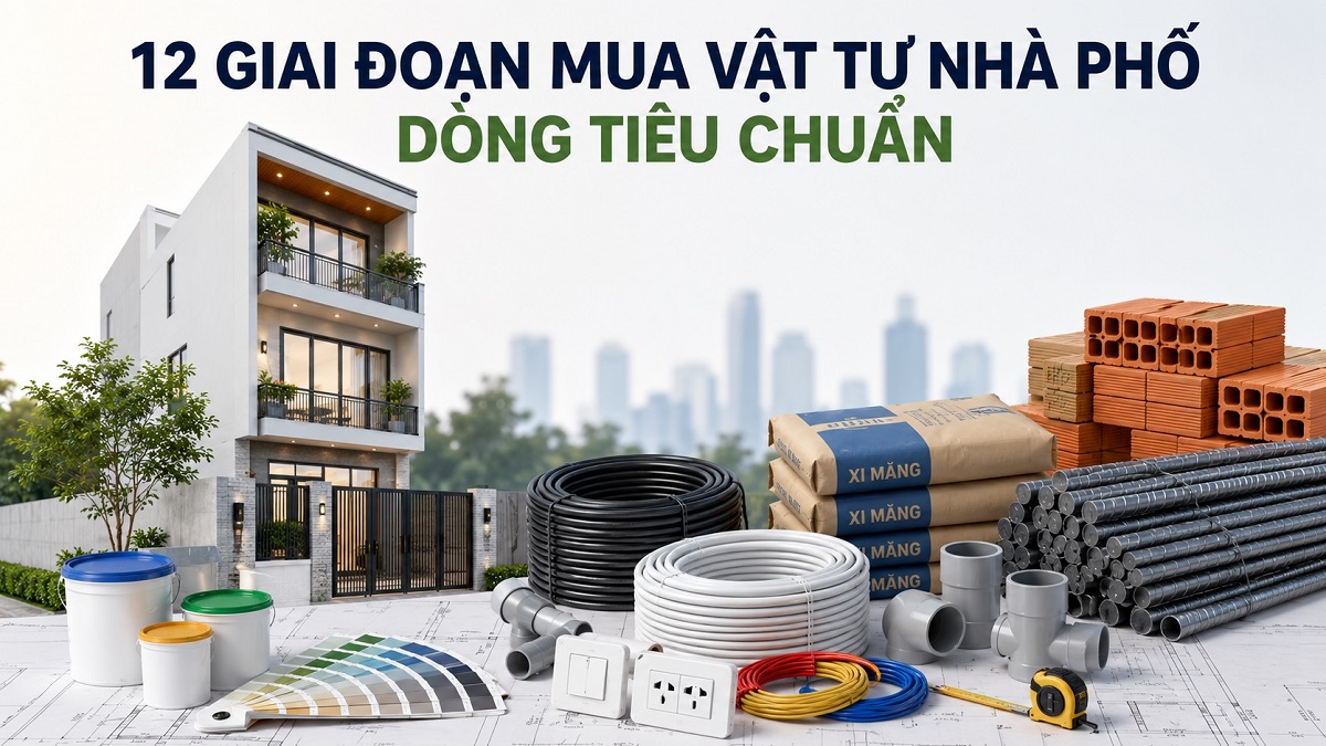 12 giai đoạn mua vật tư nhà phố - Dòng Tiêu chuẩn