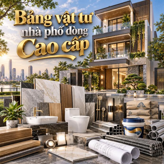 Bảng vật tư nhà phố dòng Trung cao cấp: Thương hiệu và gợi ý lựa chọn