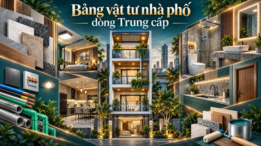 Bảng vật tư nhà phố dòng Trung cấp: Thương hiệu và gợi ý lựa chọn