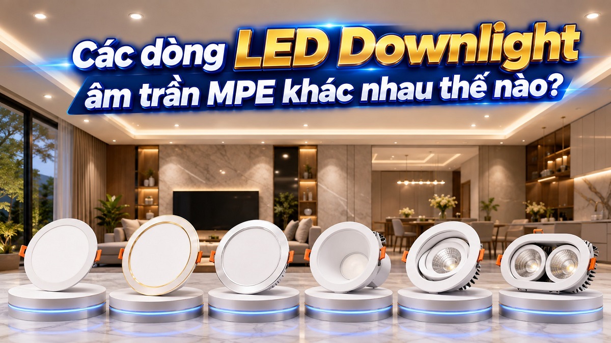 Các dòng LED Downlight âm trần MPE khác nhau thế nào? Hướng dẫn chọn đúng loại