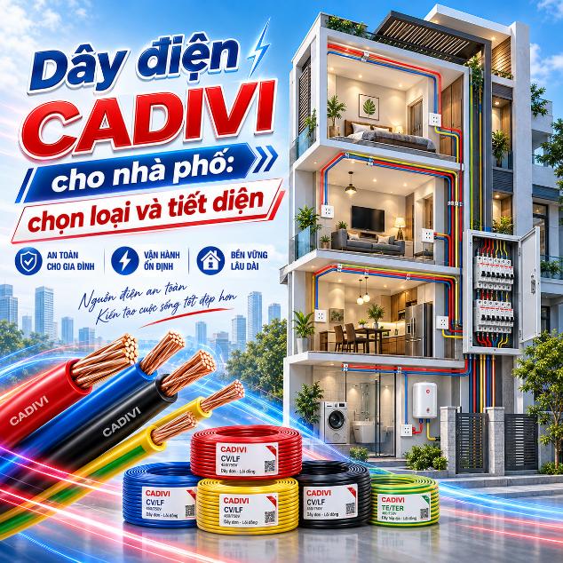 Các loại dây điện CADIVI dùng cho nhà phố: loại nào sử dụng nhiều nhất?