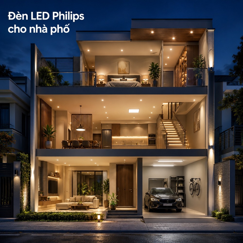 Các loại đèn LED Philips thông dụng cho nhà phố