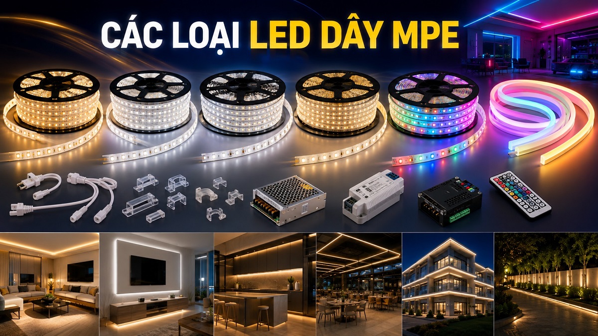 Các loại LED dây MPE: So sánh LS, LS2, LS3, RGB, DC và Neon