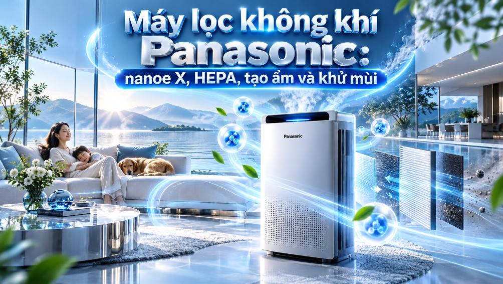 Các loại máy lọc không khí Panasonic: nanoe X, HEPA, tạo ẩm và khử mùi