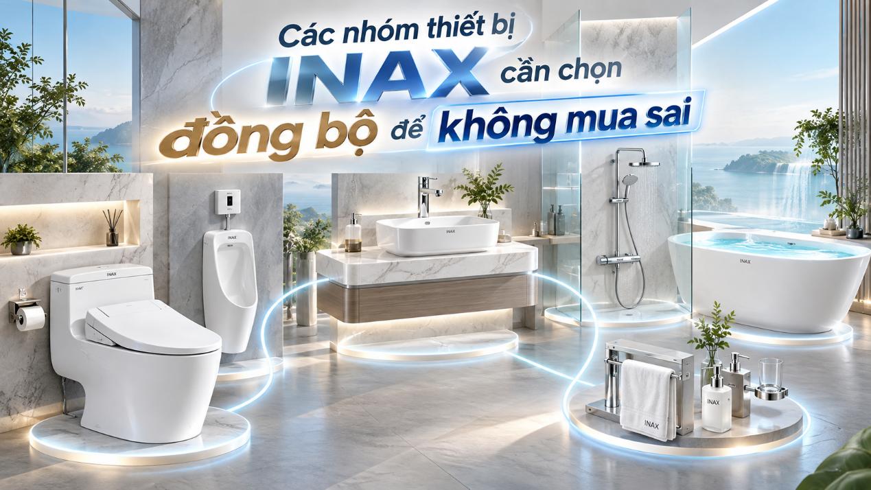 Các nhóm thiết bị INAX cần chọn đồng bộ để không mua sai