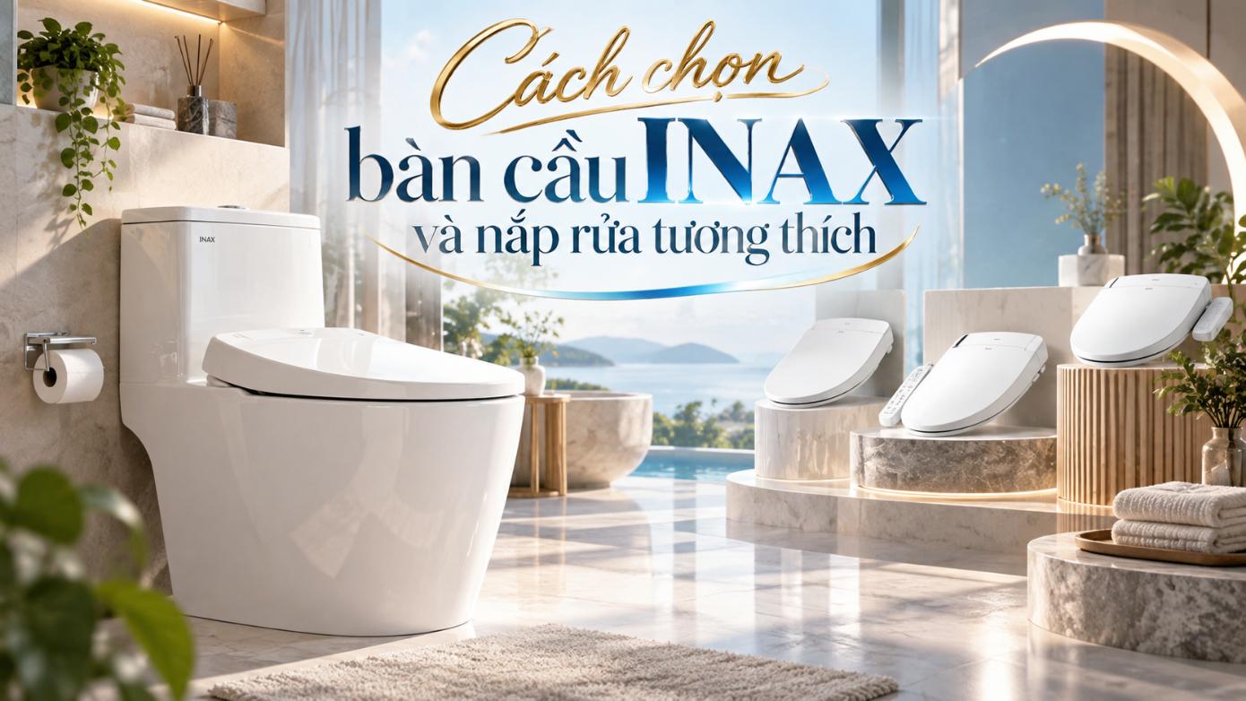 Cách chọn bàn cầu INAX và nắp rửa tương thích