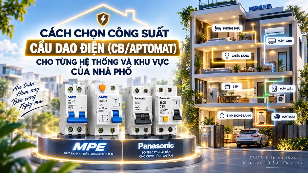 Cách chọn CB/Aptomat cho từng hệ thống và khu vực nhà phố