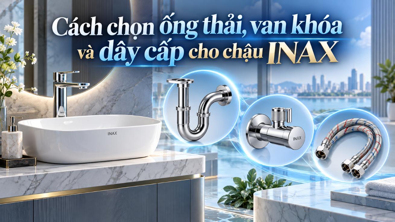 Cách chọn ống thải, van khóa và dây cấp cho chậu INAX