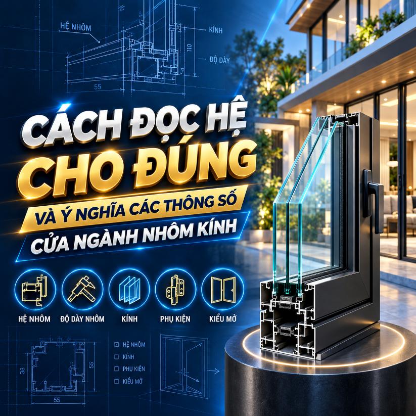Cách đọc hệ nhôm kính và ý nghĩa các thông số trong ngành nhôm kính