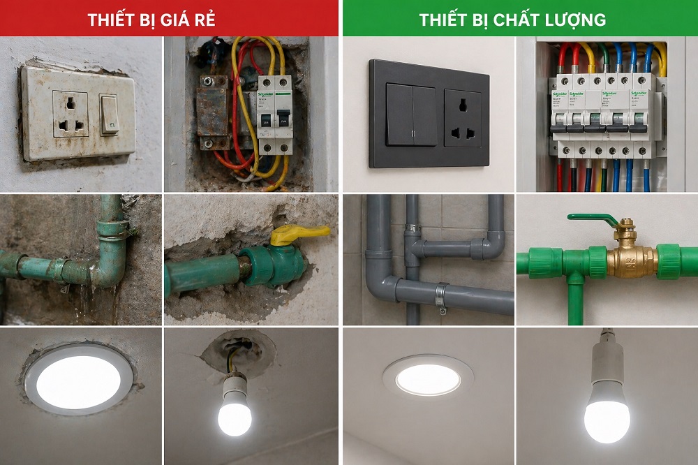 Có nên dùng thiết bị giá rẻ khi làm nhà không? Sai lầm nhiều người mắc phải