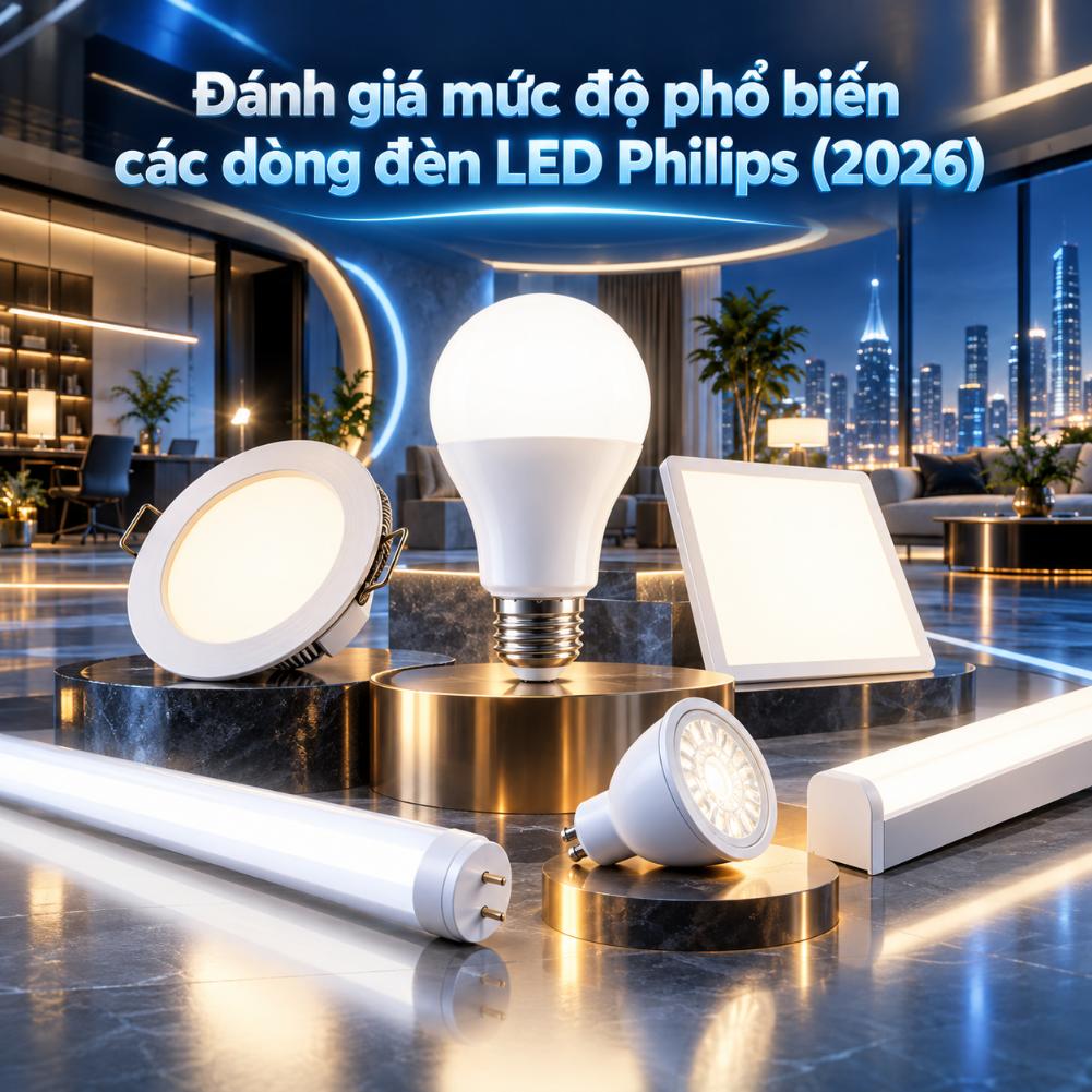 Đánh giá mức độ phổ biến các dòng đèn LED Philips (2026)