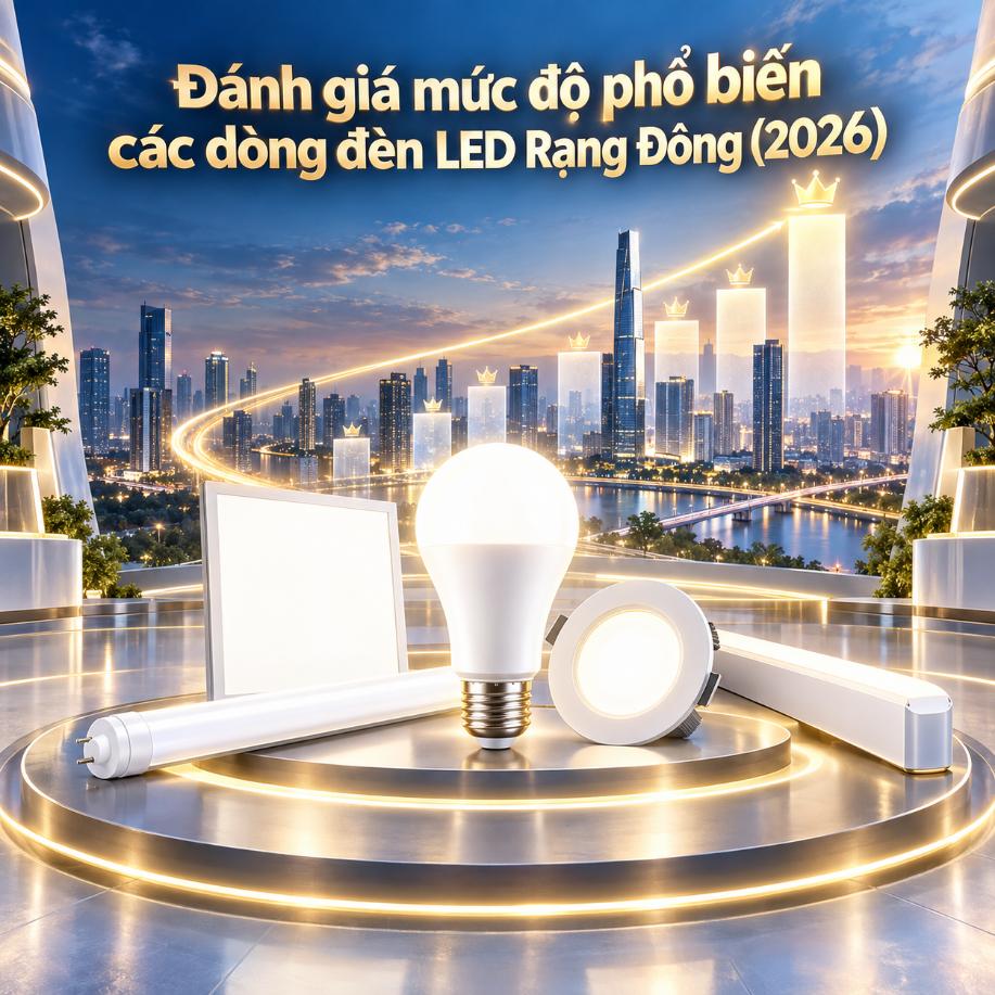 Đánh giá mức độ phổ biến các dòng đèn LED Rạng Đông (2026)