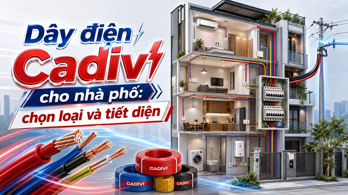 Dây điện Cadivi cho nhà phố: chọn loại nào, tiết diện bao nhiêu?