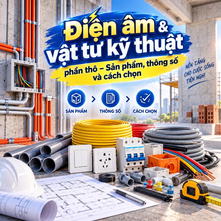 Phần 2- Phổ thông: Điện âm & vật tư kỹ thuật phần thô – Sản phẩm, thông số và cách chọn
