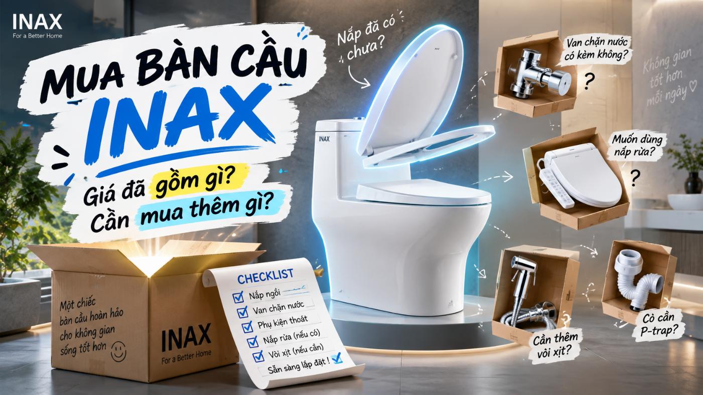 Mua bàn cầu INAX: Giá đã gồm gì, cần mua thêm gì?