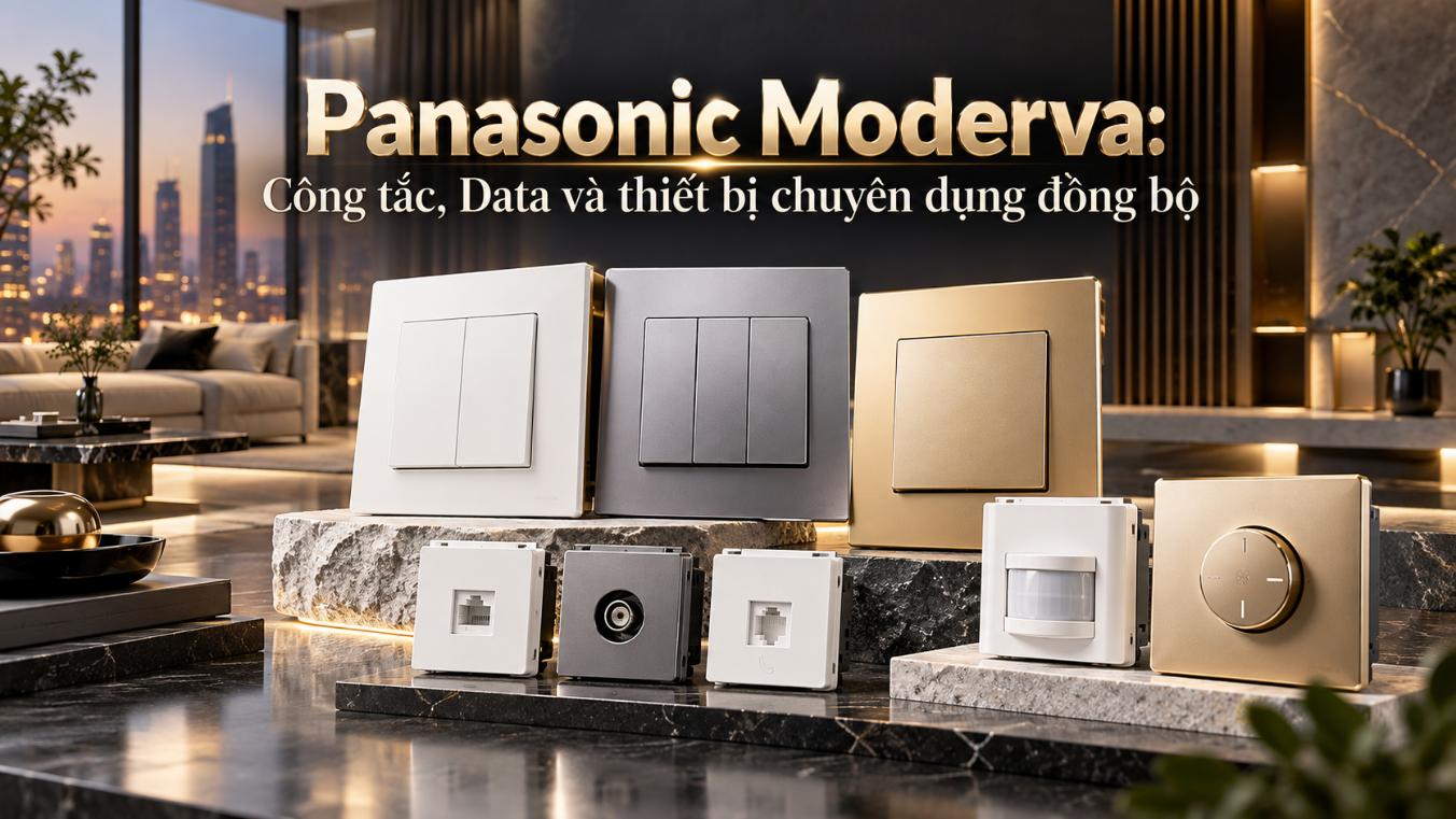Panasonic Moderva: Công tắc, Data và thiết bị chuyên dụng đồng bộ