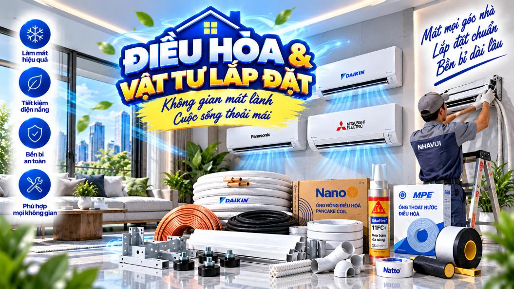 Phần 11- Phổ thông: Điều hòa & Vật tư lắp đặt – Sản phẩm, thông số và cách chọn
