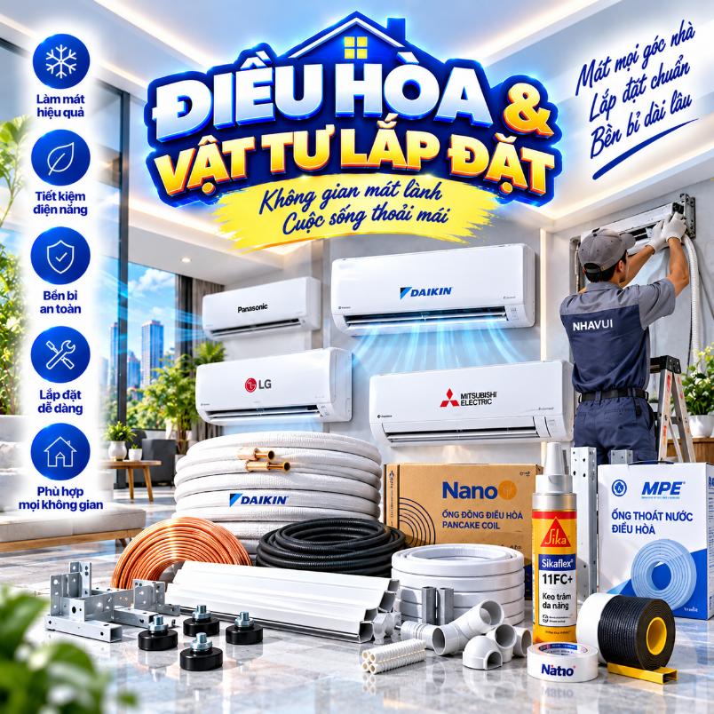 Phần 11- Phổ thông: Điều hòa & Vật tư lắp đặt – Sản phẩm, thông số và cách chọn