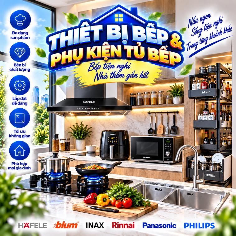 Phần 12- Phổ thông: Thiết bị bếp & Phụ kiện tủ bếp – Sản phẩm, thông số và cách chọn