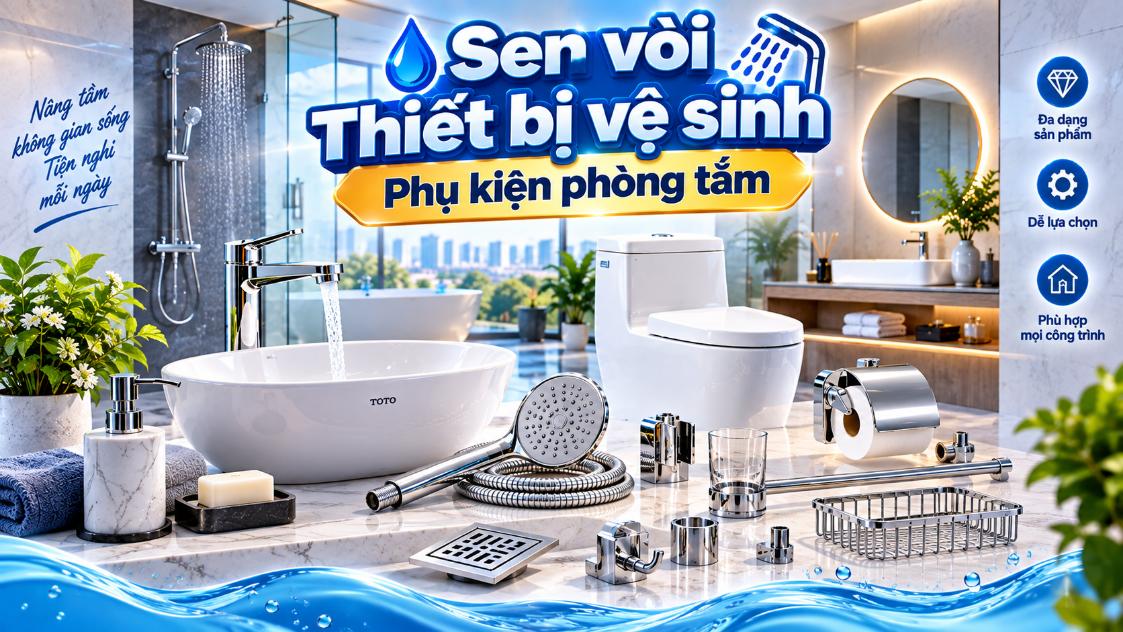 Phần 7- Phổ thông: Sen vòi – Thiết bị vệ sinh – Phụ kiện phòng tắm: Sản phẩm, thông số và cách chọn