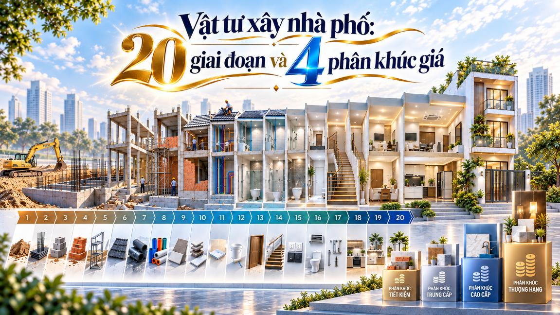 Vật tư theo 20 giai đoạn xây nhà – Chọn đúng, mua đúng lúc