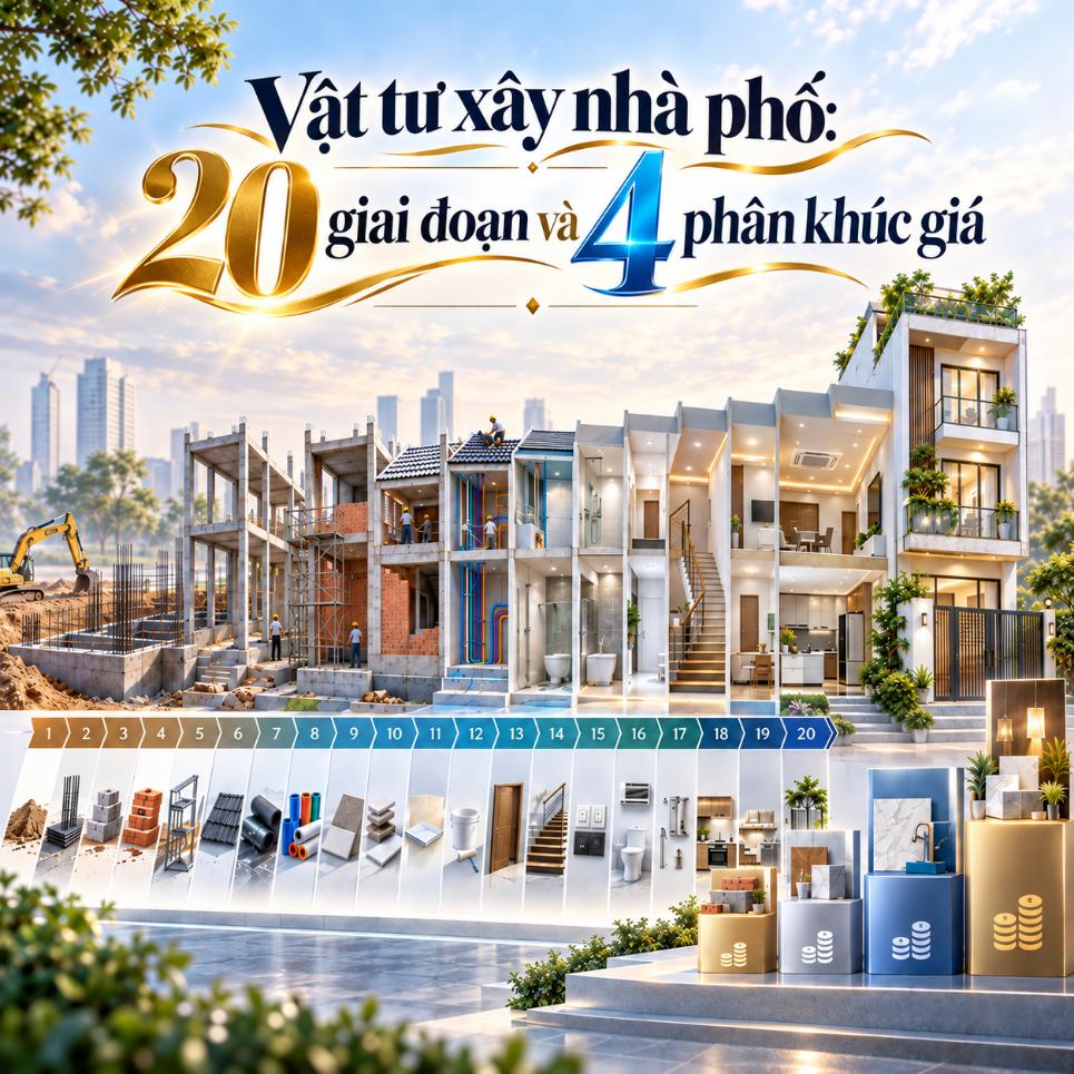 Vật tư theo 15 giai đoạn xây nhà – Chọn đúng, mua đúng lúc