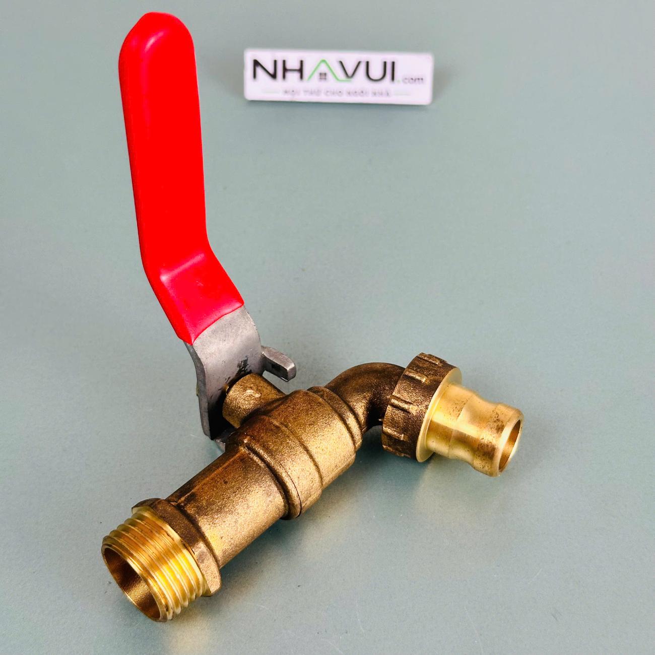 Vòi đồng thau tay gạt Ø21–Ø27 – vòi xả nước ren ngoài
