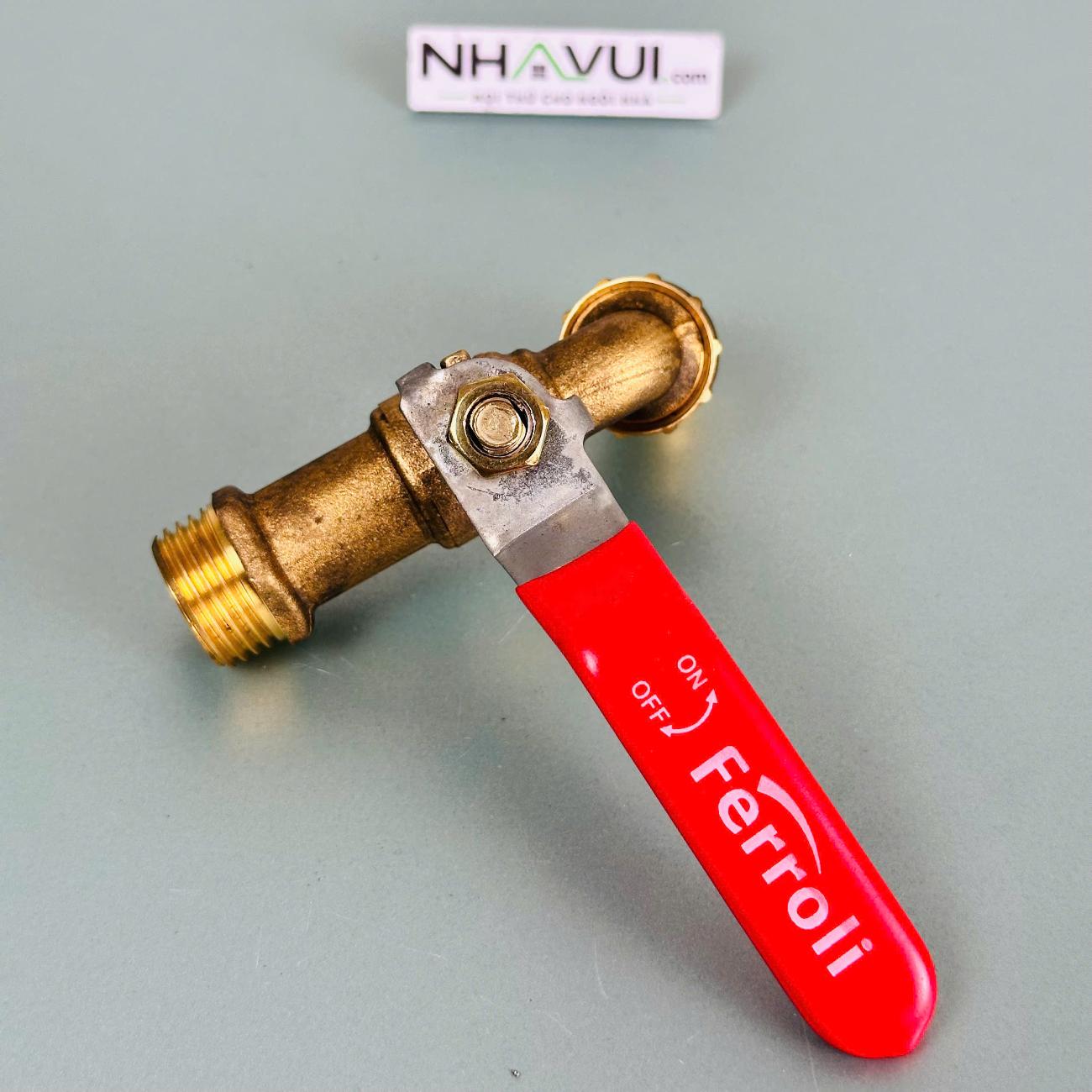 Vòi đồng thau tay gạt Ø21–Ø27 – vòi xả nước ren ngoài