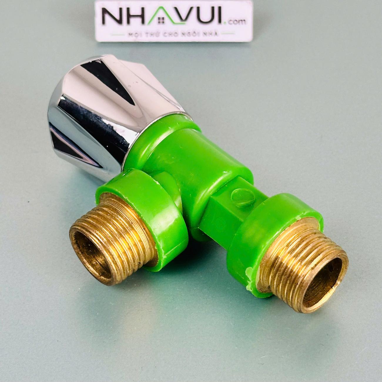 Van góc đôi 2 đầu ren ngoài – dùng khóa và điều khiển đường cấp nước