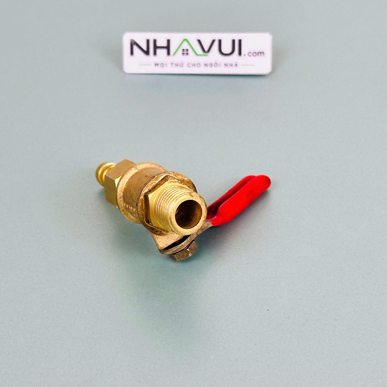 Van hơi đồng Đài Loan G1/4 đuôi chuột 8mm
