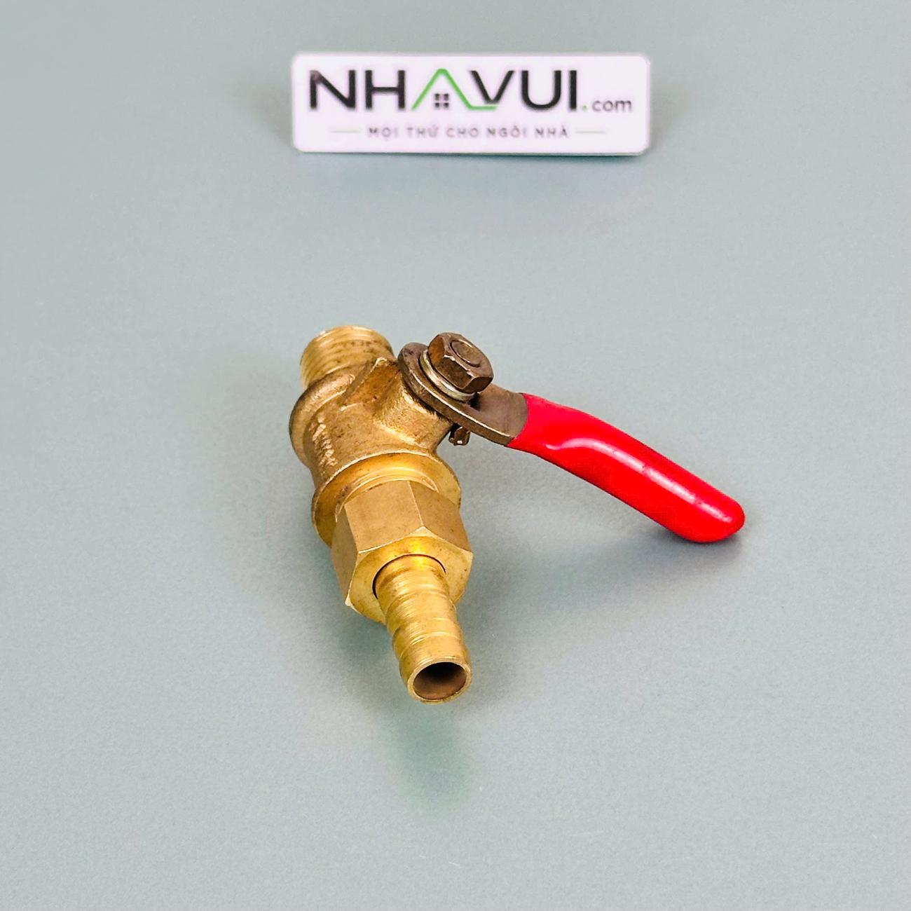 Van hơi đồng Đài Loan G1/4 đuôi chuột 8mm