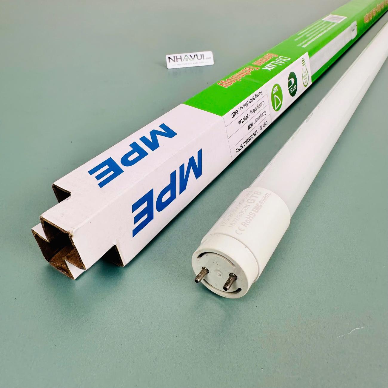 Đèn LED Tube thủy tinh MPE GT8-120 18W 1m2 2400Lm