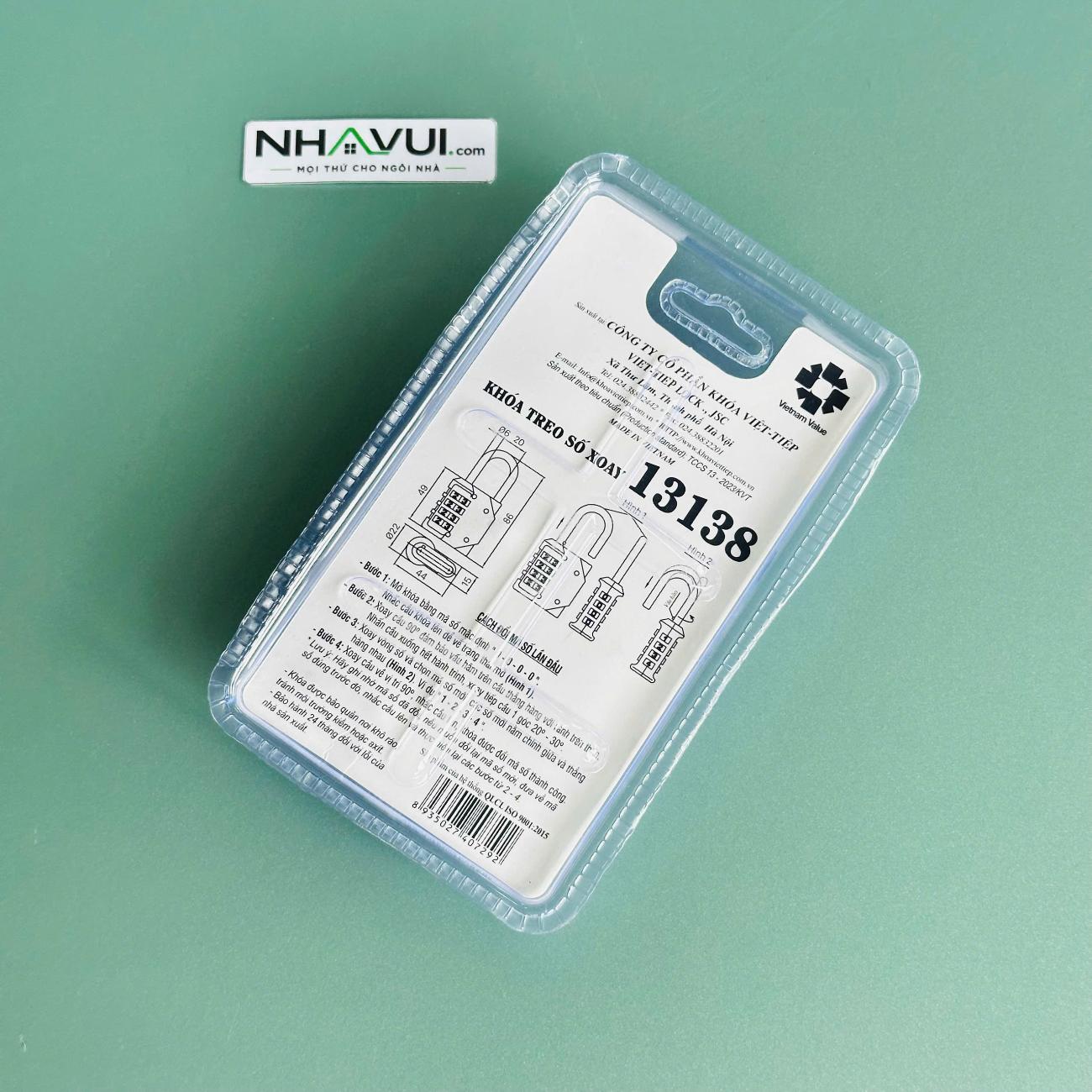 Khóa treo số xoay Việt Tiệp 13138