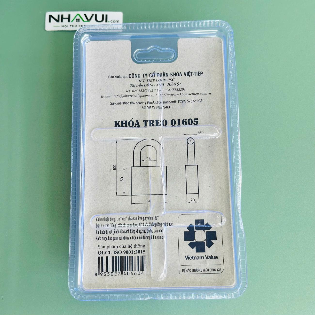 Khóa treo hợp kim Việt Tiệp 01605