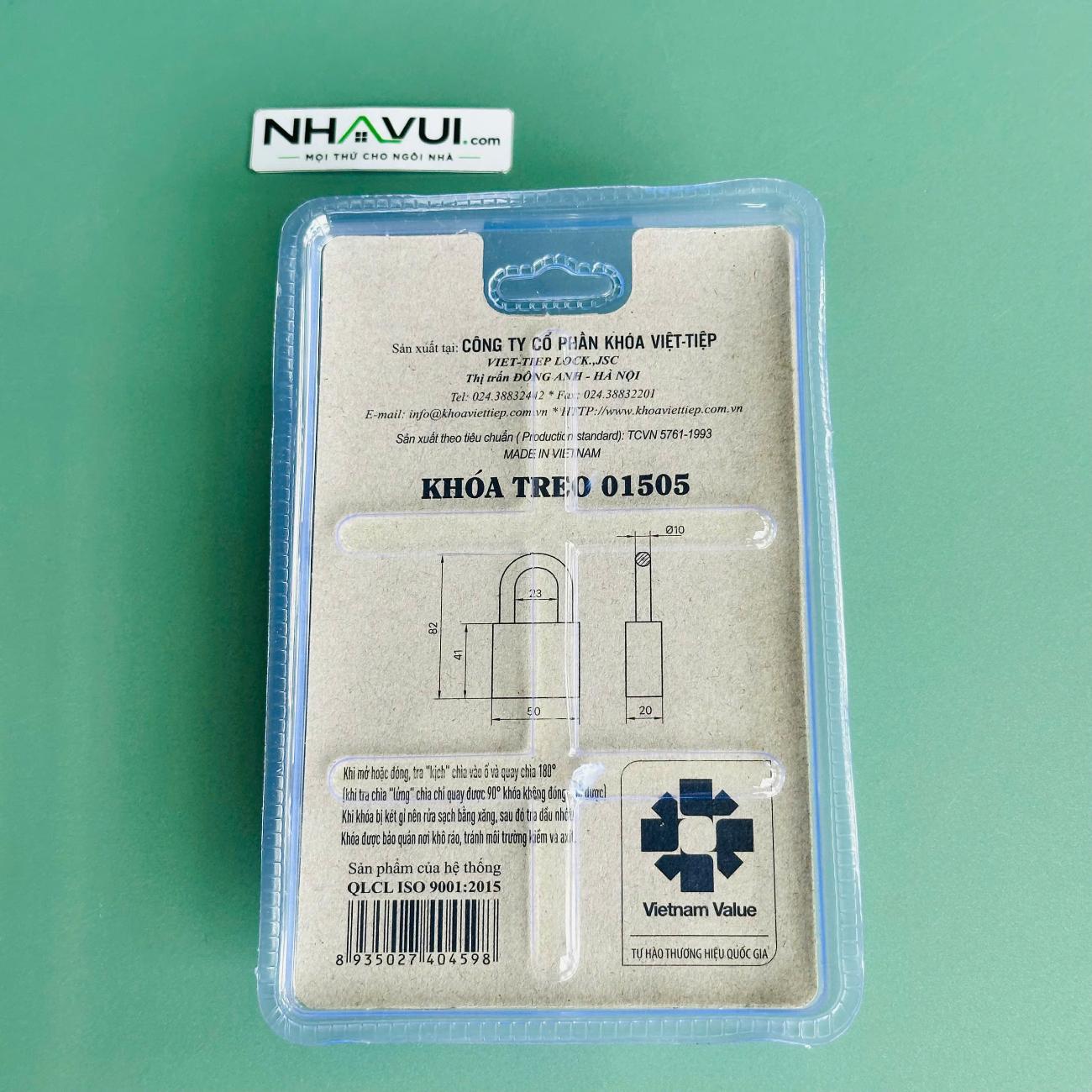 Khóa treo hợp kim Việt Tiệp 01505
