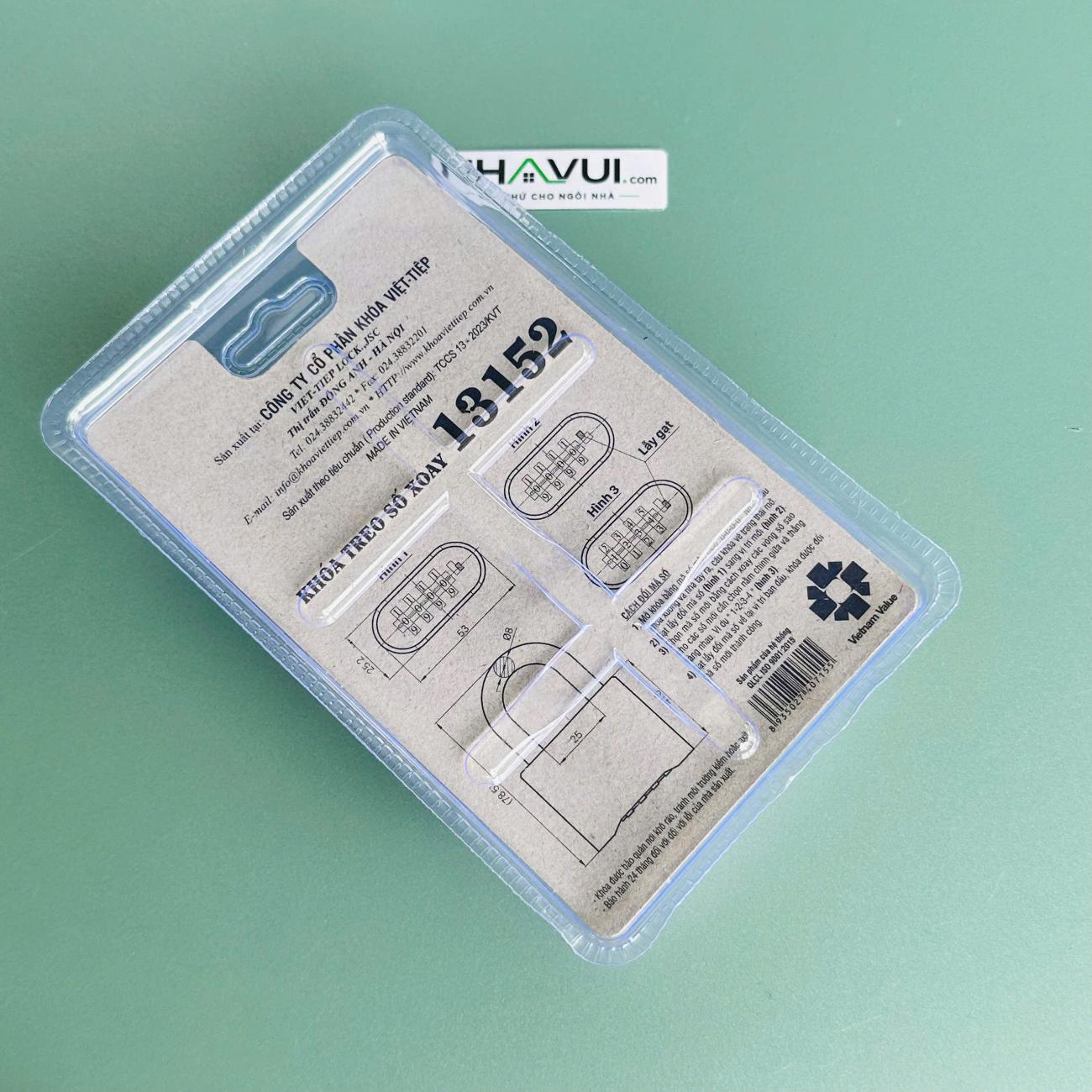 Khóa treo số xoay Việt Tiệp 13152