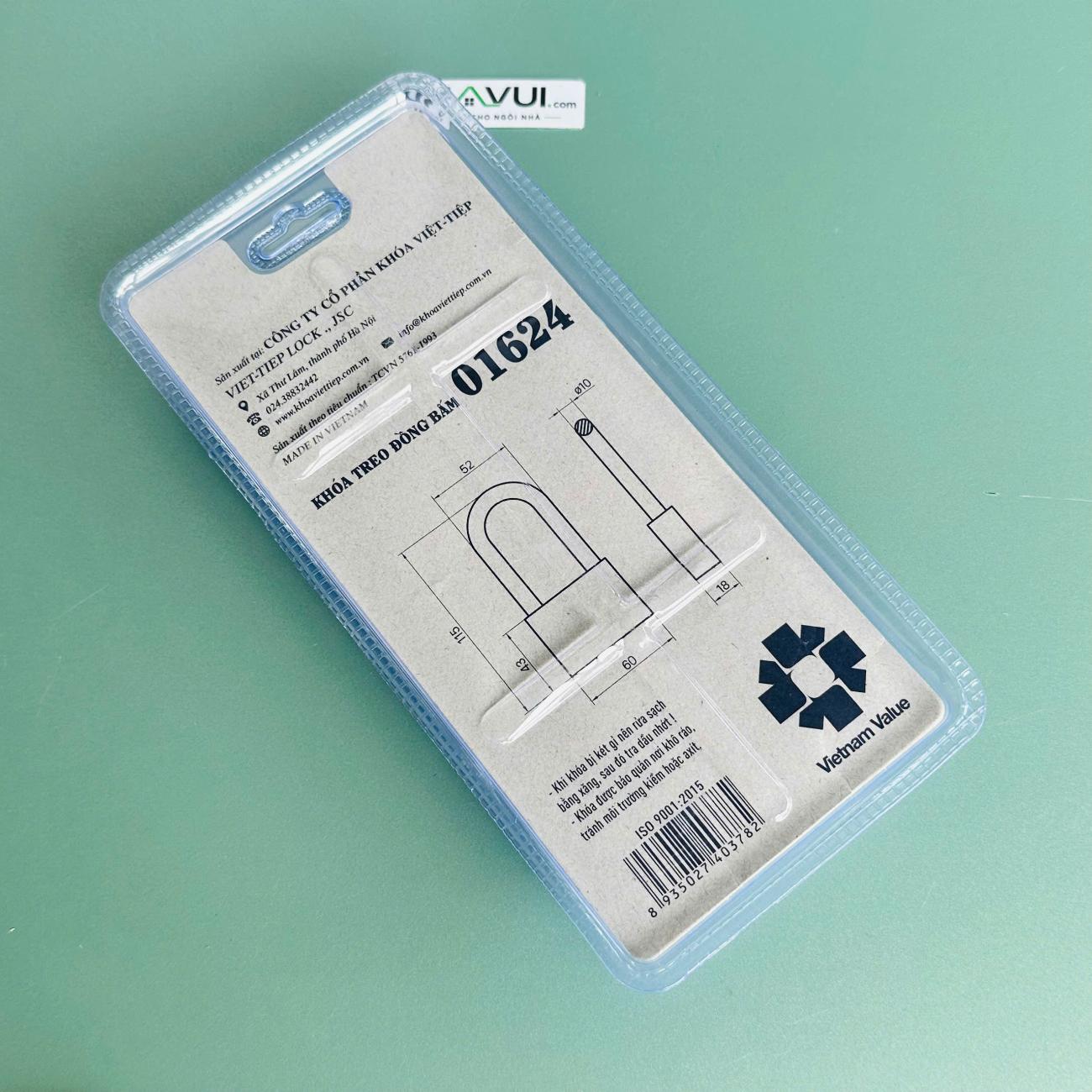 Khóa Việt Tiệp 01624 6 phân càng dài