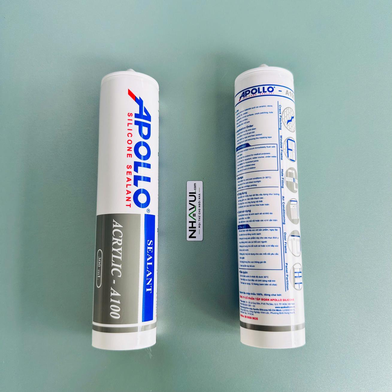 Keo trám Acrylic Apollo A100 màu trắng xám 300 mL