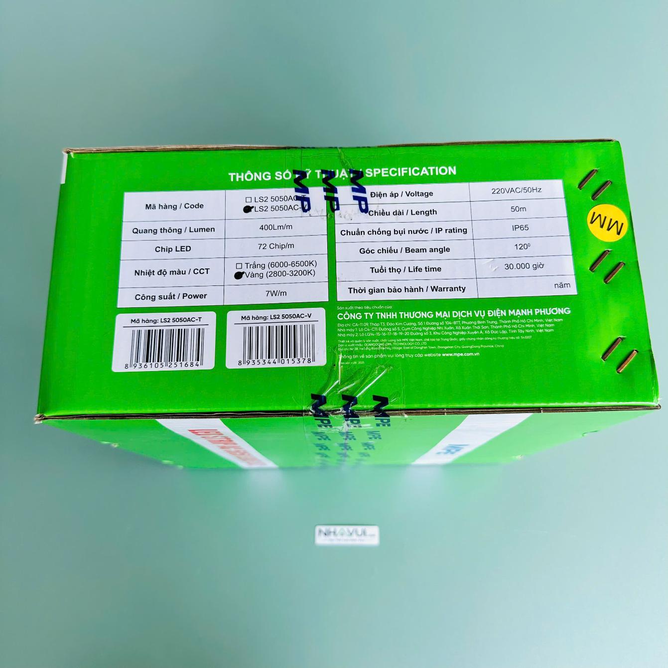Đèn LED dây đơn AC MPE LS2 5050AC 7W/m