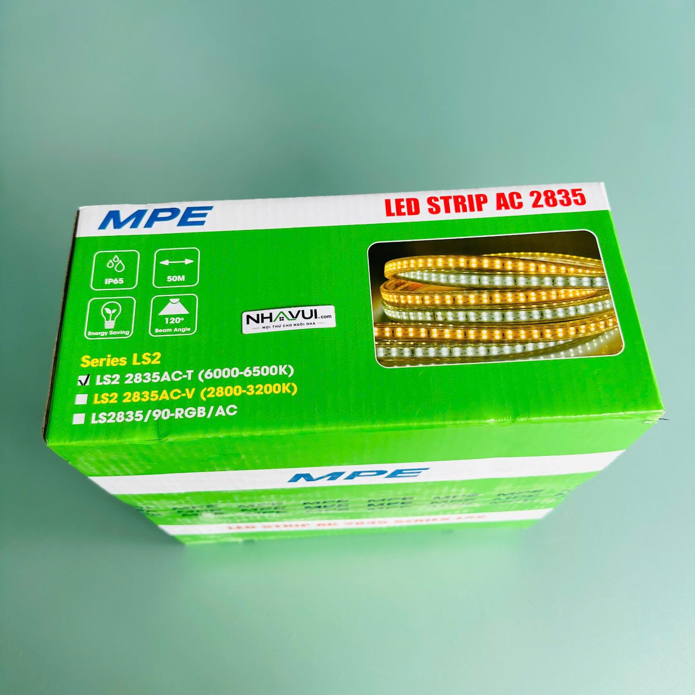 Đèn LED dây đôi AC MPE LS2 2835AC 9W/m