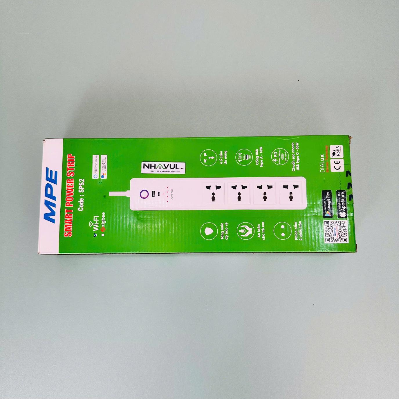 Ổ cắm di động thông minh MPE SPS2 4 ổ tích hợp USB Type A và Type C