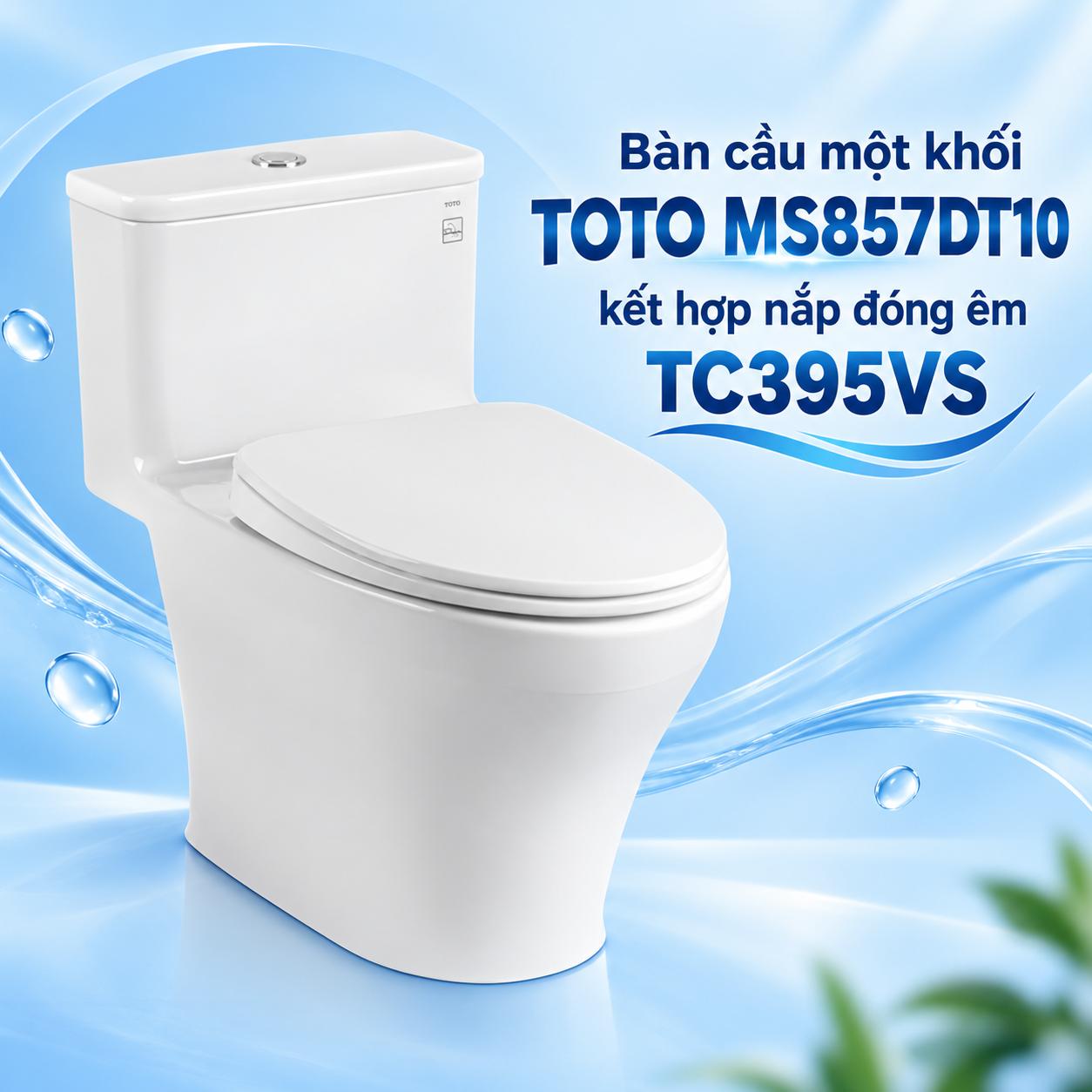 Bàn cầu một khối TOTO MS857DT10 kết hợp nắp đóng êm TC395VS