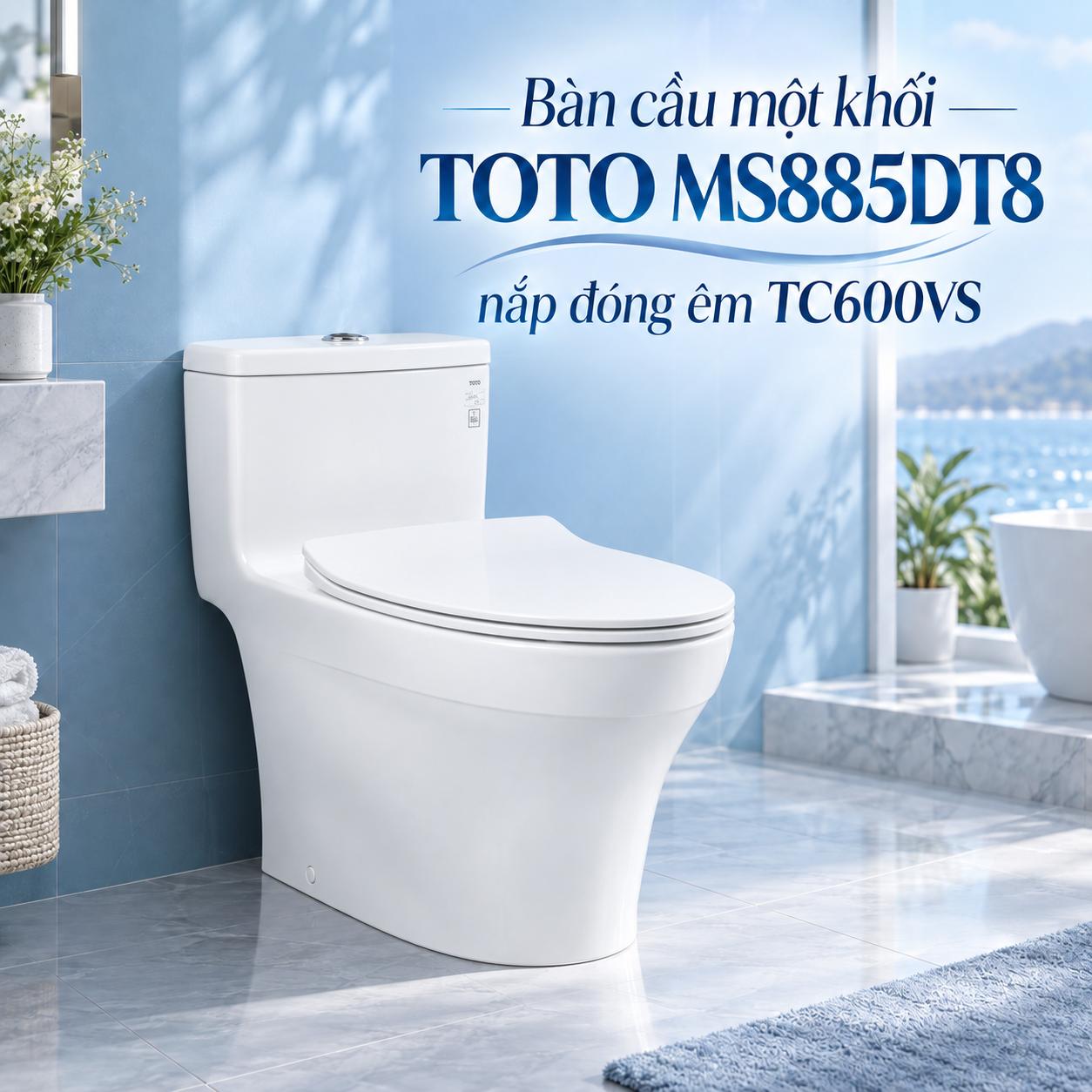 Bàn cầu một khối TOTO MS885DT8 kết hợp nắp đóng êm TC600VS