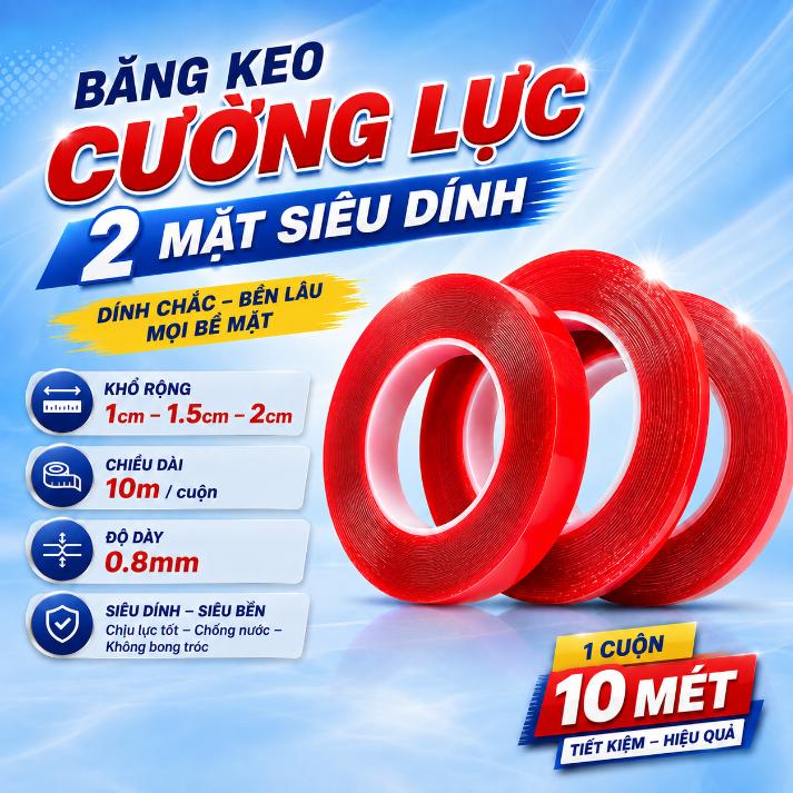 Băng keo cường lực 2 mặt siêu dính