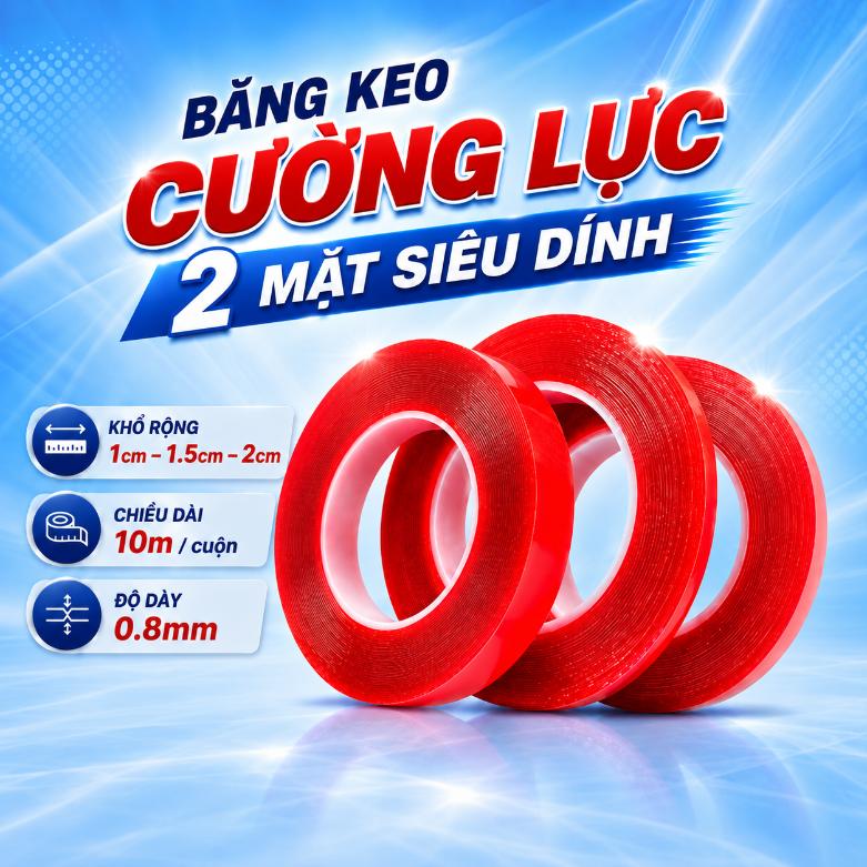 Băng keo cường lực 2 mặt siêu dính