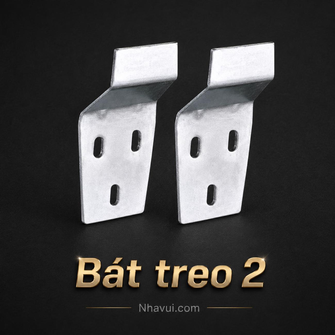 Bát treo 2 Vanni bản mã kim loại treo gắn tường