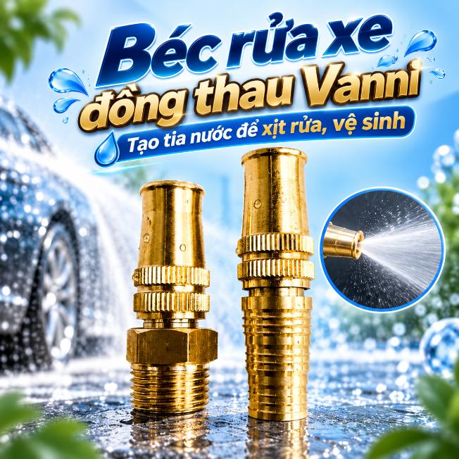 Béc rửa xe đồng thau Vanni