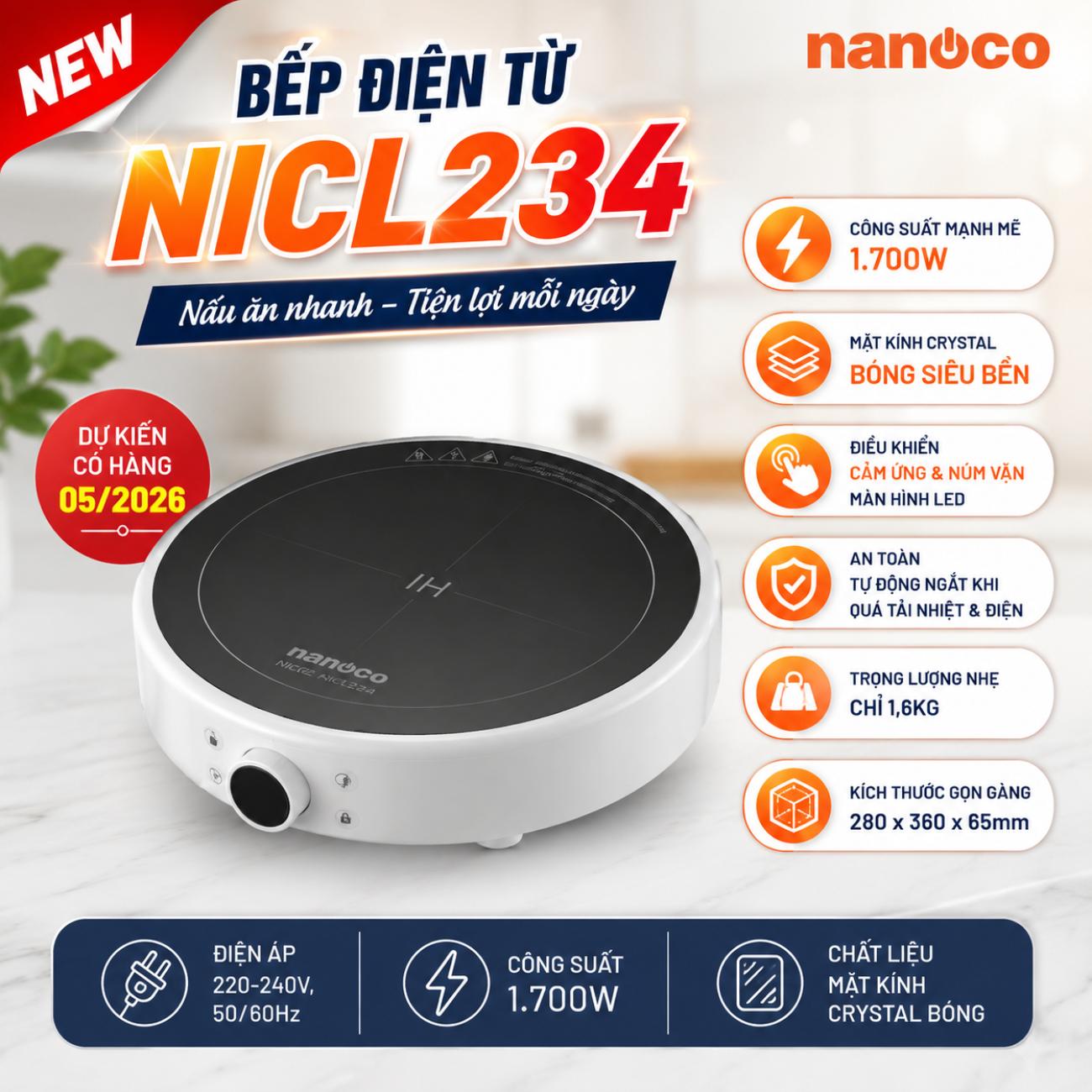Bếp điện từ Nanoco NICL234