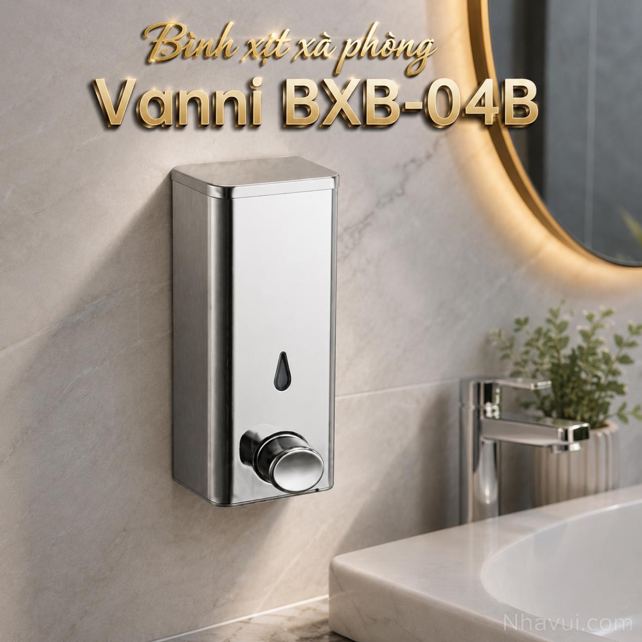Bình xịt xà phòng inox 304 Vanni BXB-04B dạng âm tường