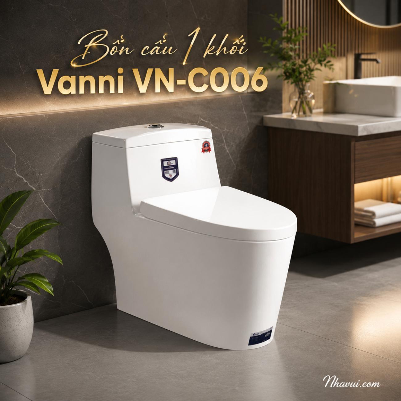 Bồn cầu 1 khối Vanni VN-C006 720x410x690mm tâm xả 300/400mm